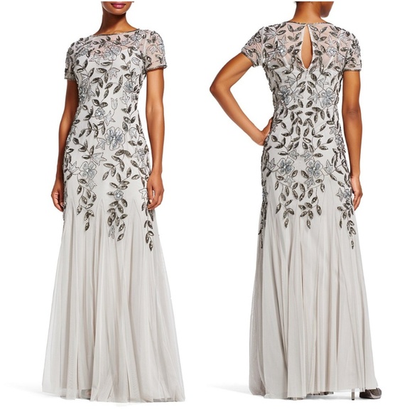 Adrianna Papell Dresses & Skirts - Adrianna Papell Floral Beaded Gown